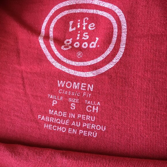 LIFE IS GOOD Long Sleeve Red Multi Color Snow Winter Cabin Print Shirt - Picture 2 of 16